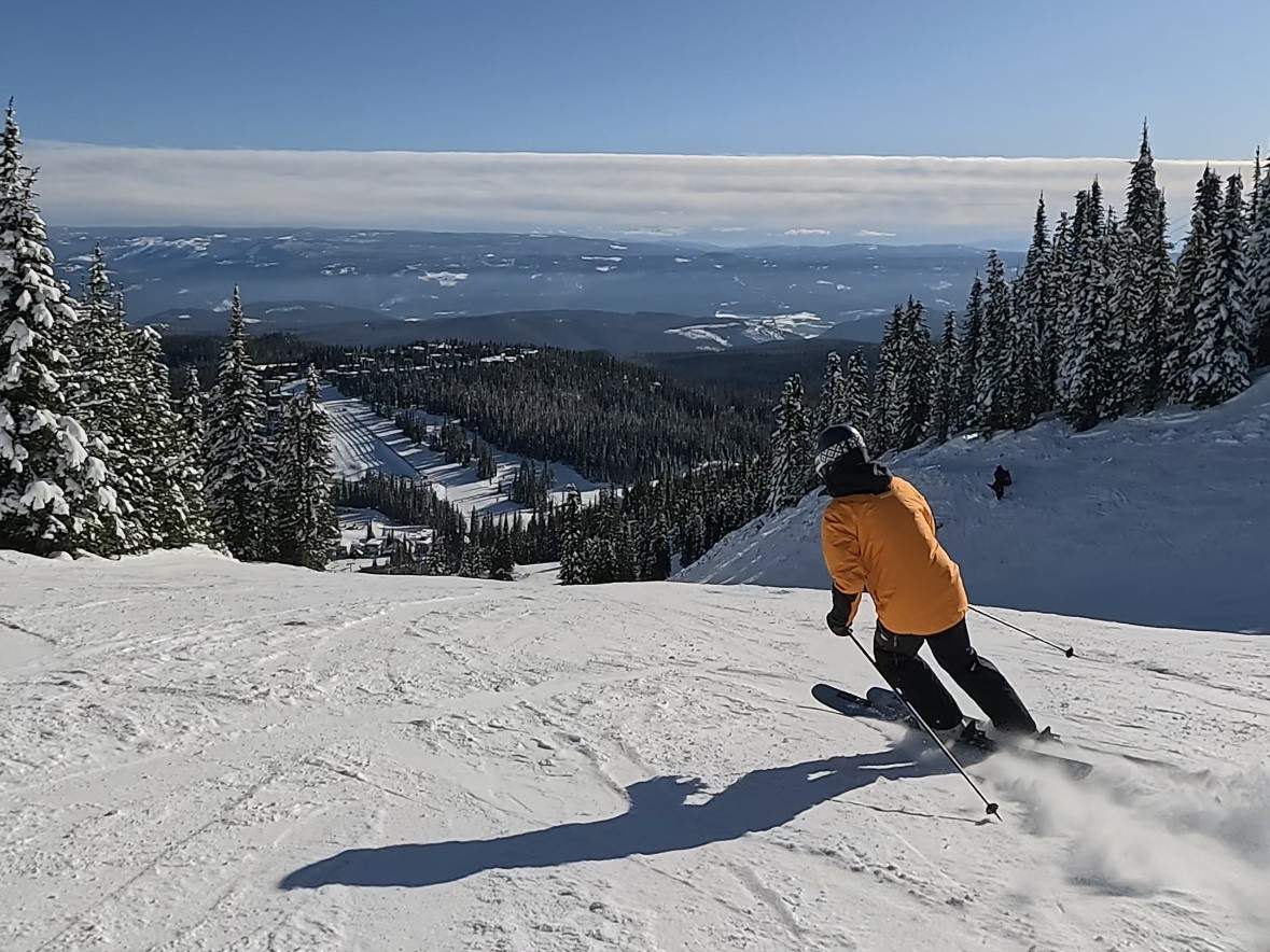 Skiing at SilverStar Mountain Resort in the Okanagan.