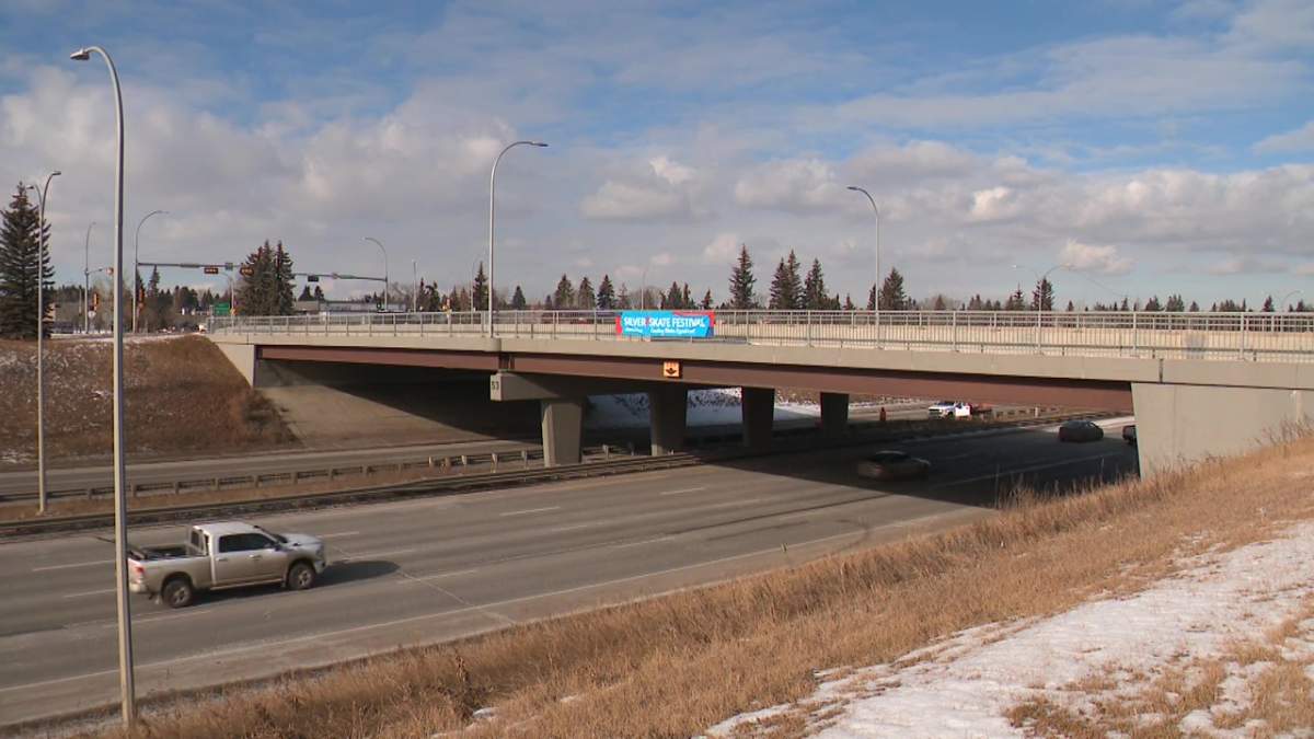 Whitemud Drive and the 53 Avenue overpass on Thursday, February 15, 2024.