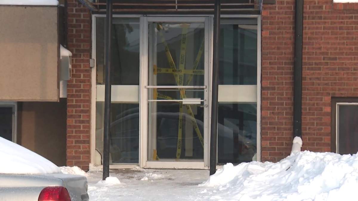 The Edmonton Police Service at the Pinetree Village apartment complex (14707 77 St.)  in north Edmonton's Kilkenny neighbourhood on Tuesday, February 27, 2024.