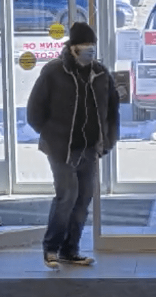 The Calgary Police Service is looking for a man who is believed to be involved in a bank robbery on Saturday morning.