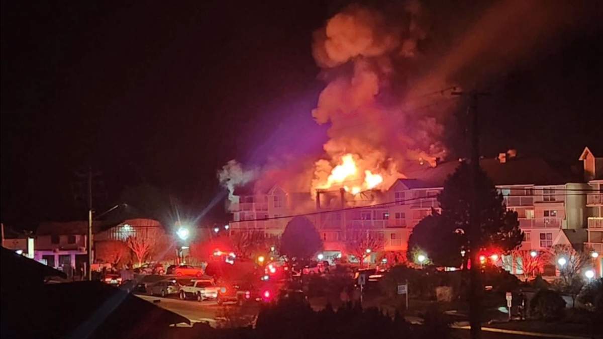 A photo taken by a resident of the fire in Campbell River.