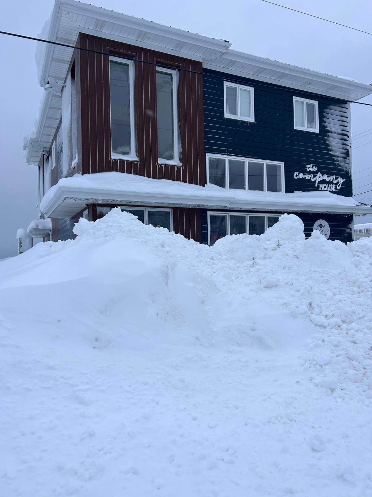 This restaurant in Inverness was blocked by snow.