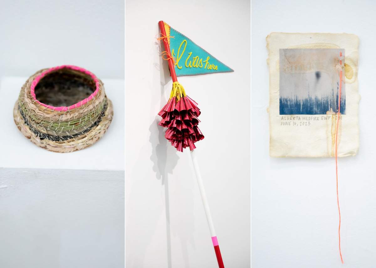A collage of three pieces for an Indigenous exhibit
