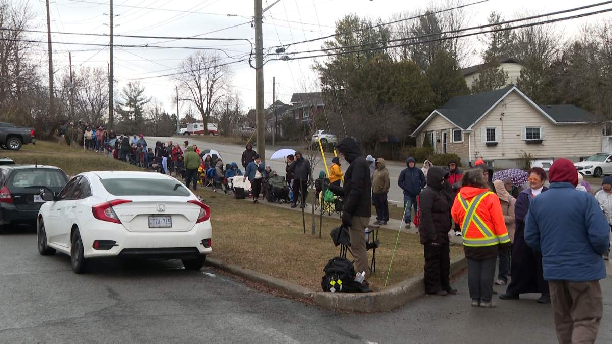 People lined up down the block in February.