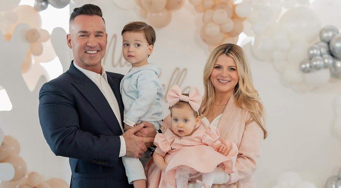 Mike Sorrentino and his wife Lauren, and their children Romeo and Mia Bella.