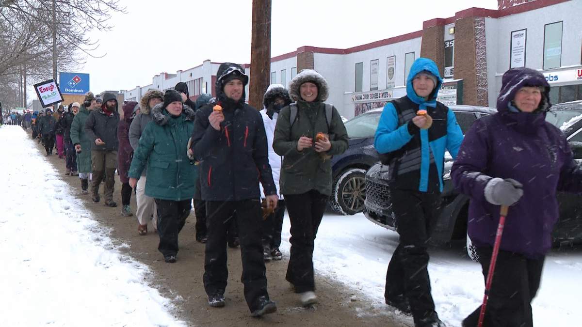 Teachers braved the snow in Saskatoon Wednesday, as part of the second round of rotating strikes.