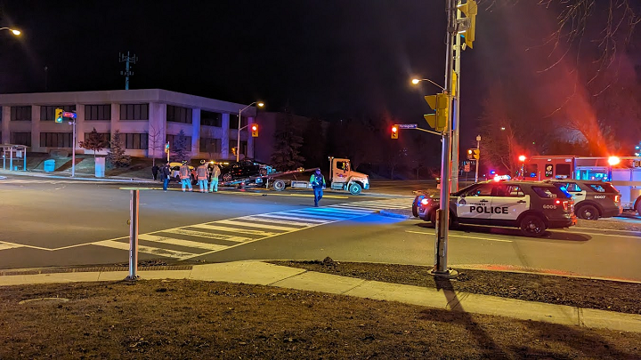 Police officers were directing traffic around the incident and said road closures were in effect while they investigated.