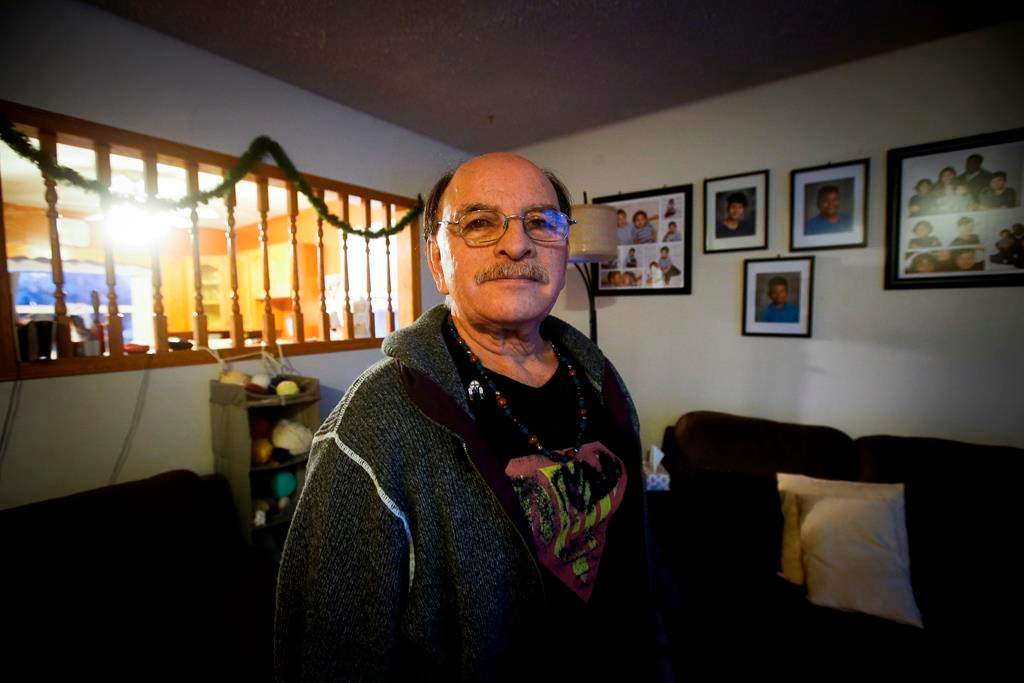 Edward Ambrose is photographed at his home in Winnipeg on Monday, Feb. 13, 2023. Manitoba Premier Wab Kinew apologized Thursday on behalf of the government to two men who were switched at birth in 1955 in a hospital north of Winnipeg. THE CANADIAN PRESS/John Woods