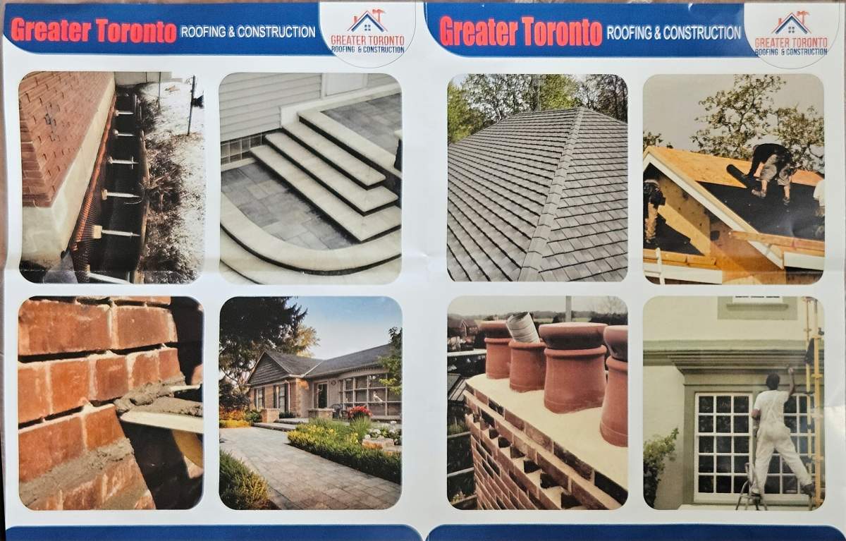 A promotional flyer for Greater Toronto Roofing & Construction left at Stuart's house.