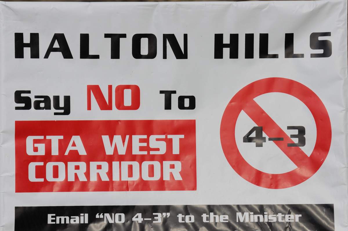 Some advocates and communities have staged demonstrations against the proposed Highway 413 route.