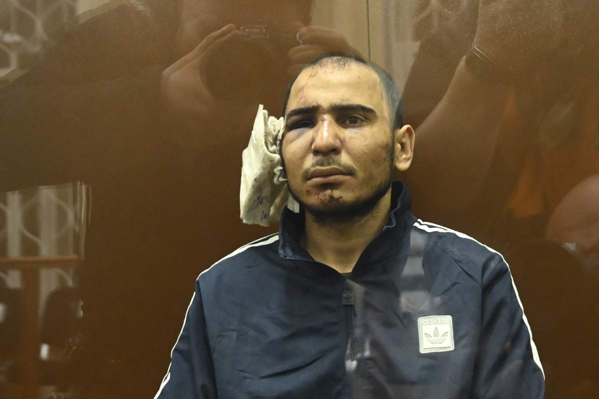 Saidakrami Rachabalizoda is seen before appearing at the Basmanny District Court in Moscow, Russia on March 24, 2024 for allegedly carrying out a terror attack at a concert hall that left over 130 people dead.