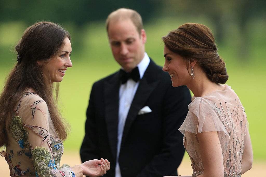 Prince William and Catherine, Duchess of Cambridge are greeted by Rose Hanbury, the Marchioness of Cholmondeley as they attend a gala dinner in support of East Anglia's Children's Hospices' nook appeal at Houghton Hall on June 22, 2016 in King's Lynn, England.