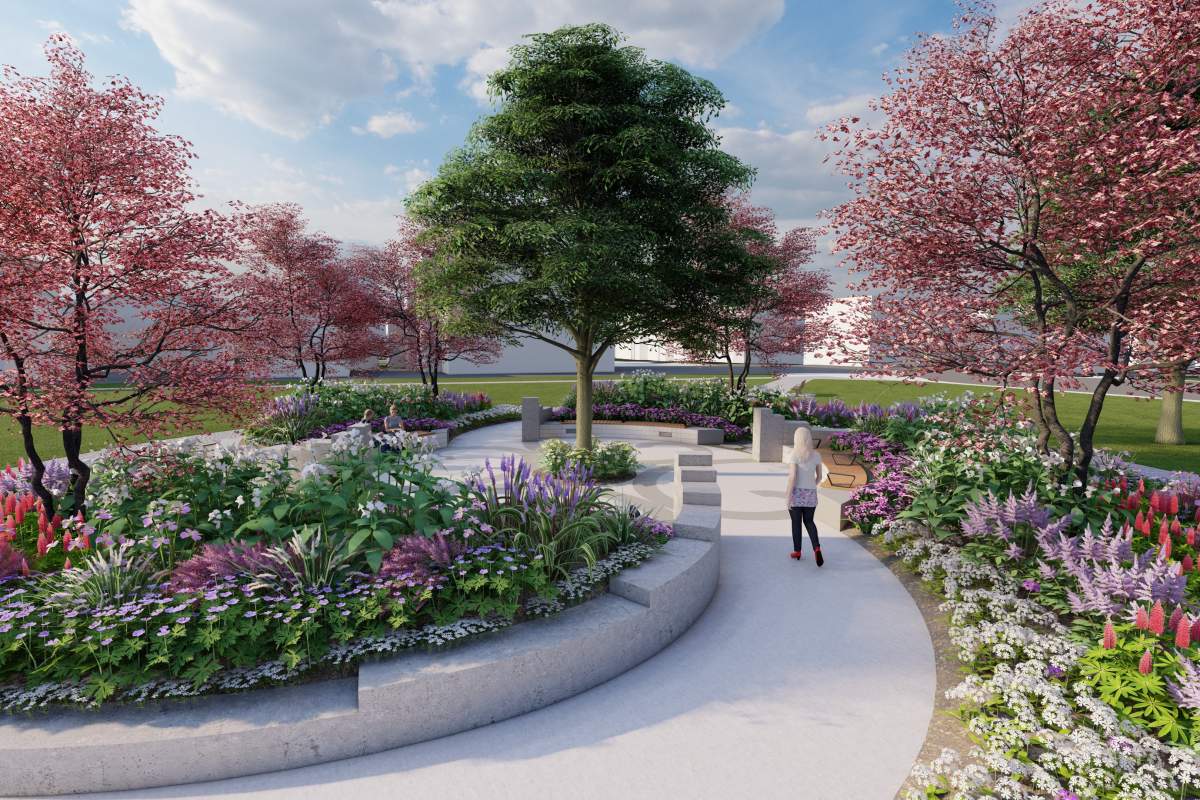 An artist’s rendition of what the memorial site at Knowles Heritage Park could look like.