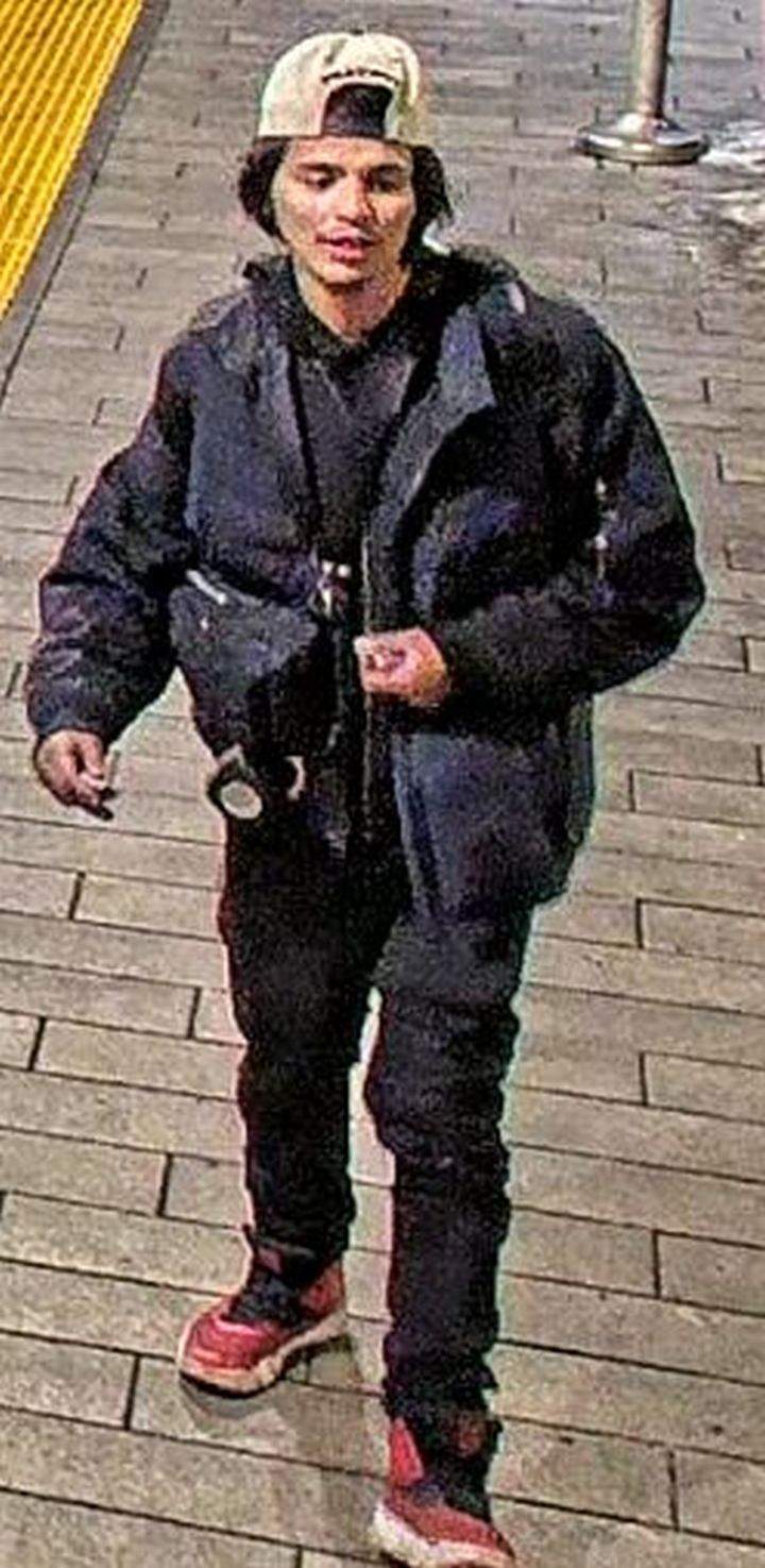 One of six suspects wanted in connection with an assault on Edmonton's Churchill LRT platform on Feb. 24, 2024.
