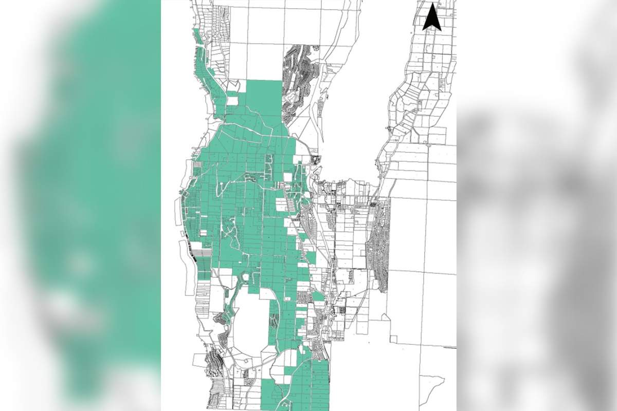 A map showing a boil water notice.