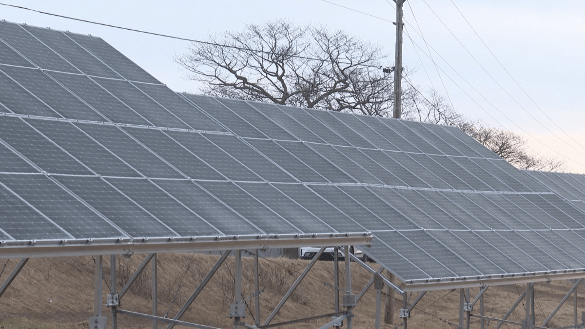 There are 10 solar panels producing 100 kW of power.