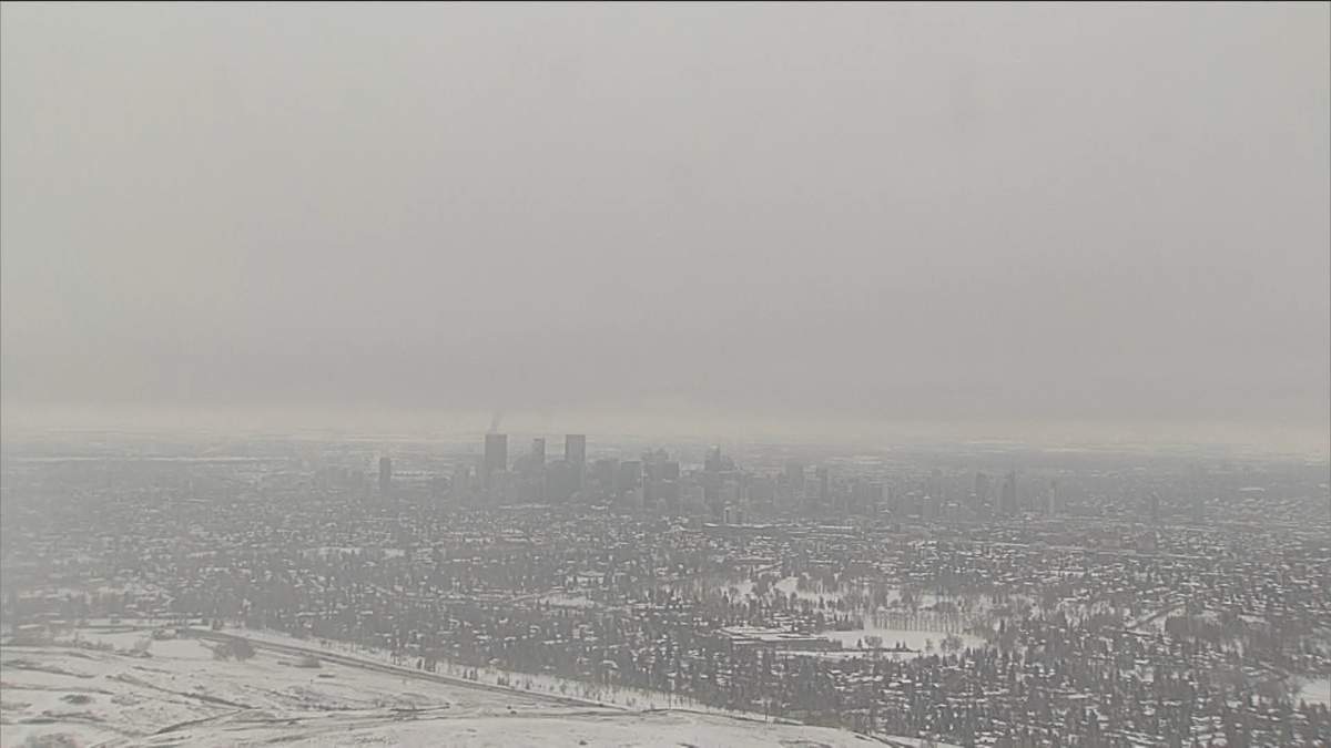 A snowy Calgary is pictured on March 20, 2024.