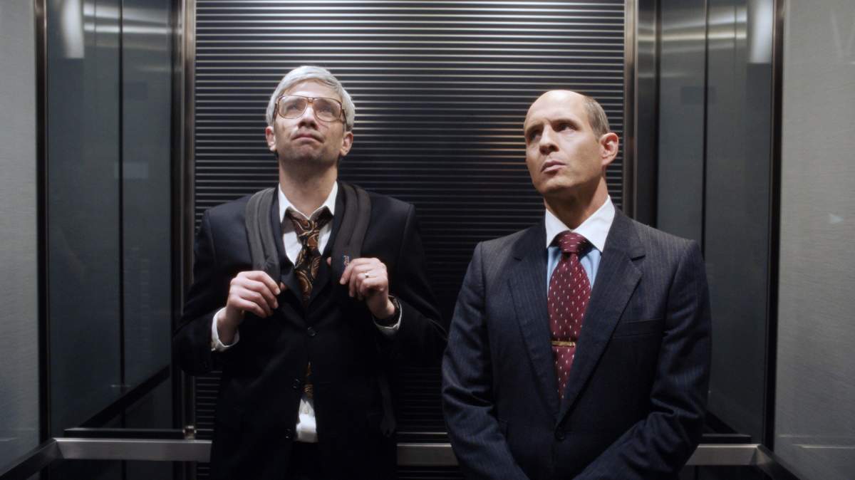 Jay Baruchel and Glenn Howerton star in 'BlackBerry.'