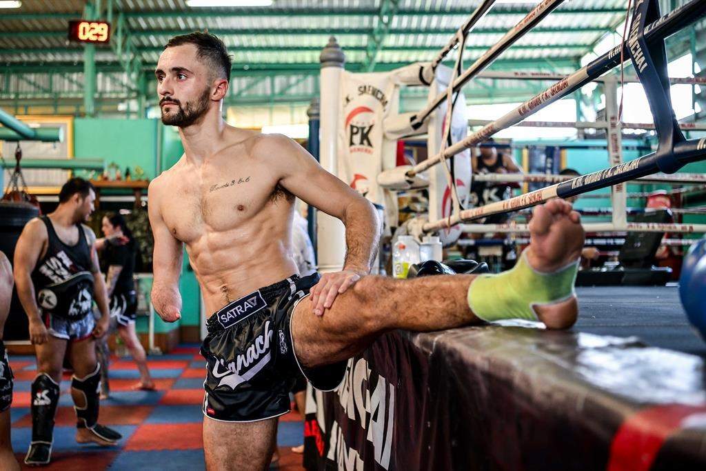 This undated photo shows Calgary-based bantamweight Jake Peacock training ahead of his One Championship debut.