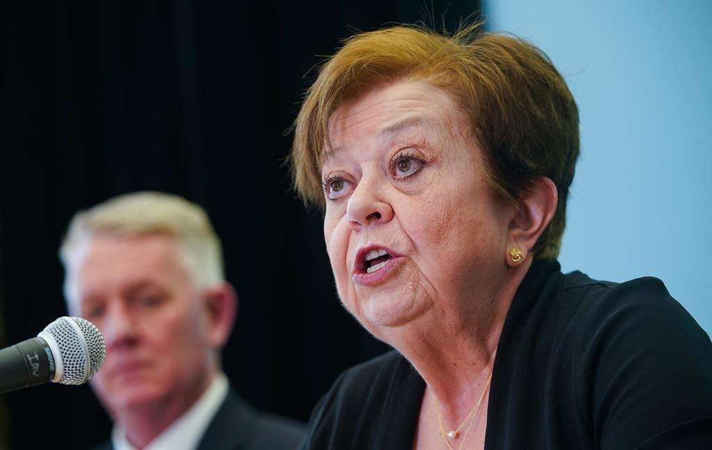 Finance minister Donna Harpauer was ordered to apologize Monday after she sent the Speaker a text accusing him of letting the legislature devolve into an 'Opposition puppet show.' THE CANADIAN PRESS/Heywood Yu.