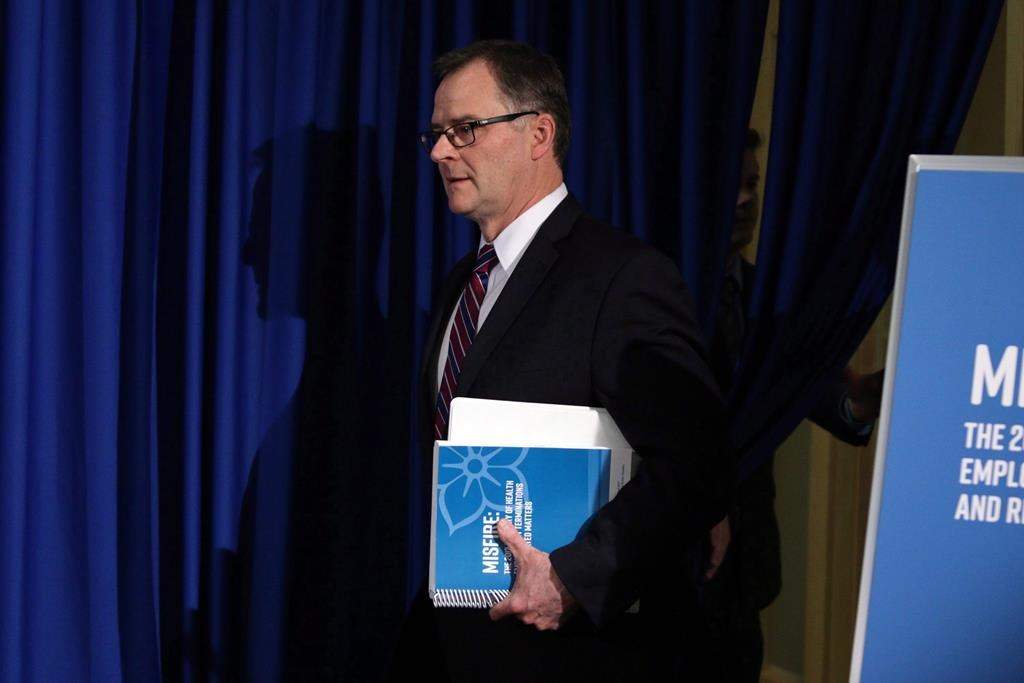 Ombudsperson Jay Chalke arrives to speak to media during a press conference in Victoria, B.C., on Thursday, April 6, 2017. Chalke says the Ministry of Children and Family Development's "neglect" of fixing serious issues with the practice of isolating youth in provincial correctional facilities is an "embarrassment." THE CANADIAN PRESS/Chad Hipolito.