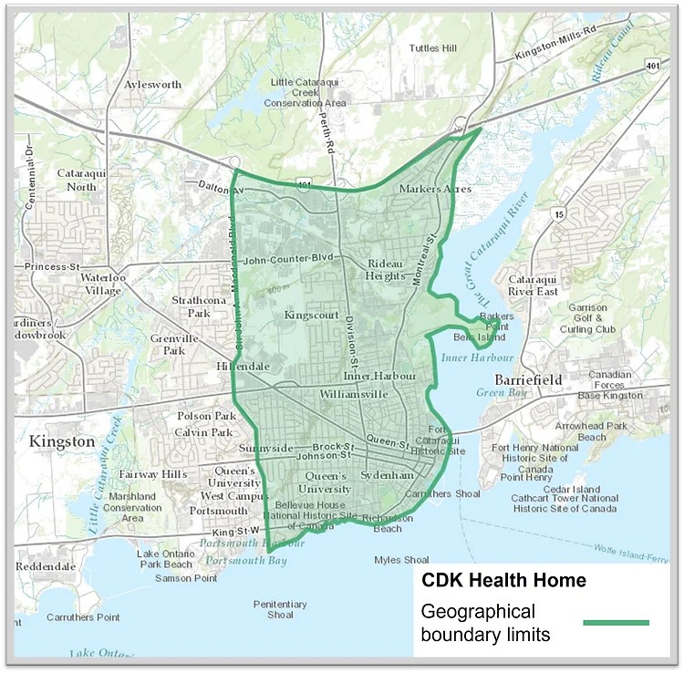 A map shows CDK clinic’s new catchment area.