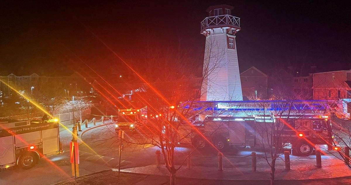 A man was taken to hospital with what the Calgary Fire Department says were "serious burn injuries" after a fire broke out at an apartment building in the Coventry Hills community late Wednesday night.