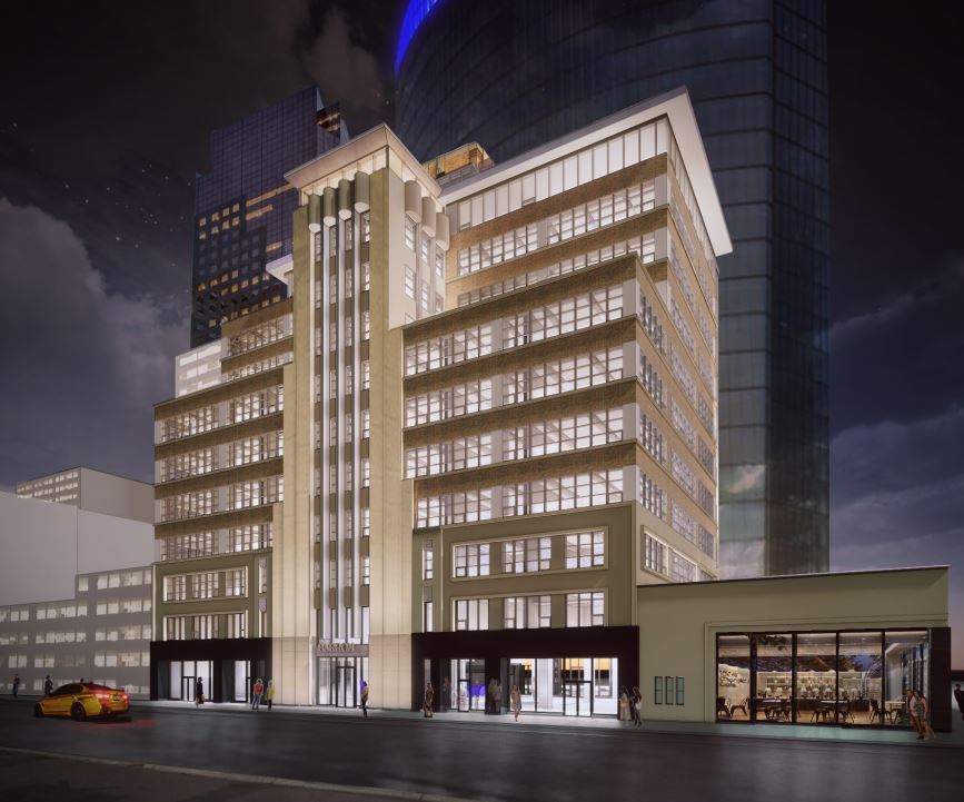 A rendering depicting the completed Barron Building conversion project.