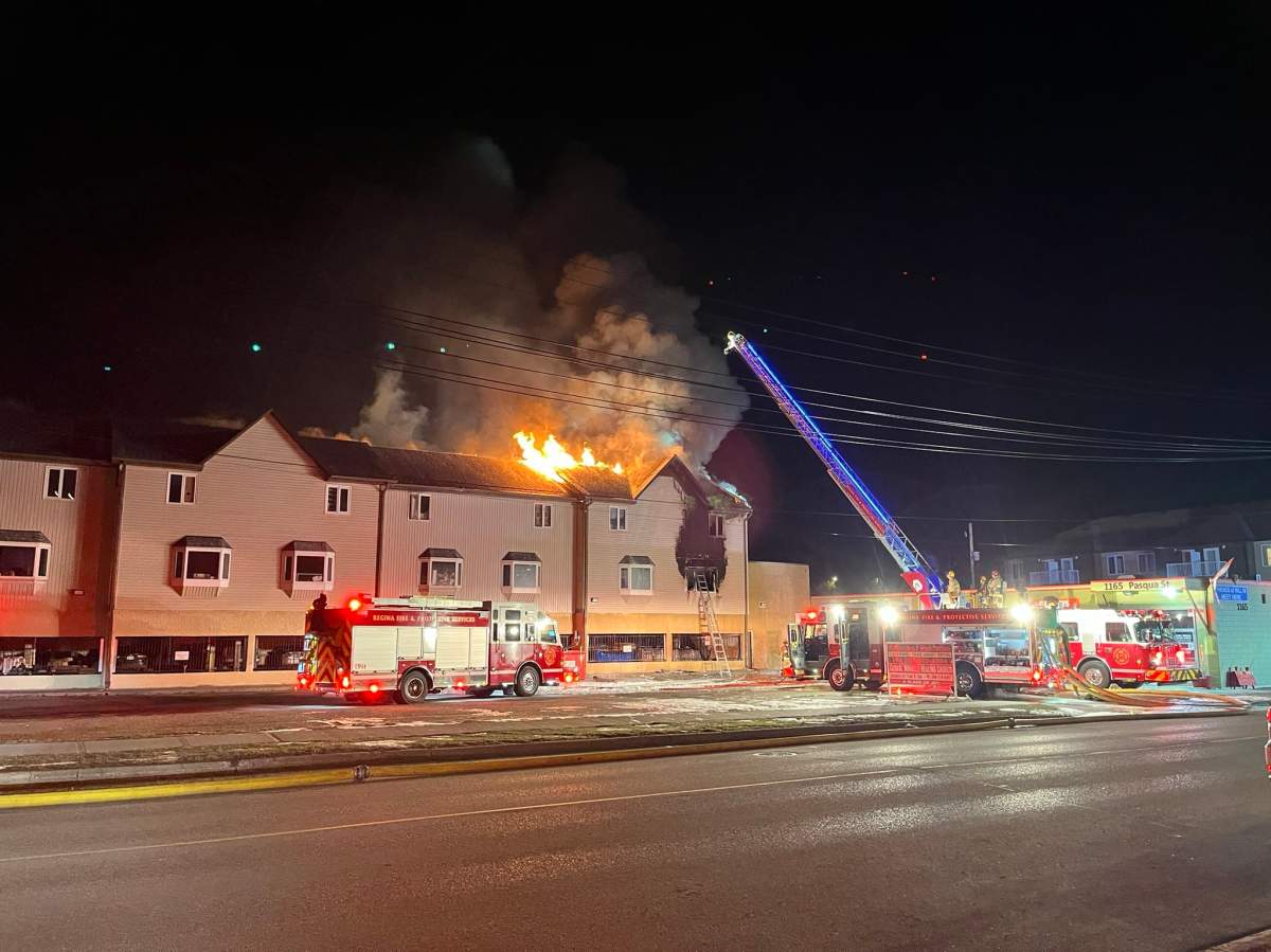 A fire broke out in the 1100 block of Wascana Street in Regina Saturday.