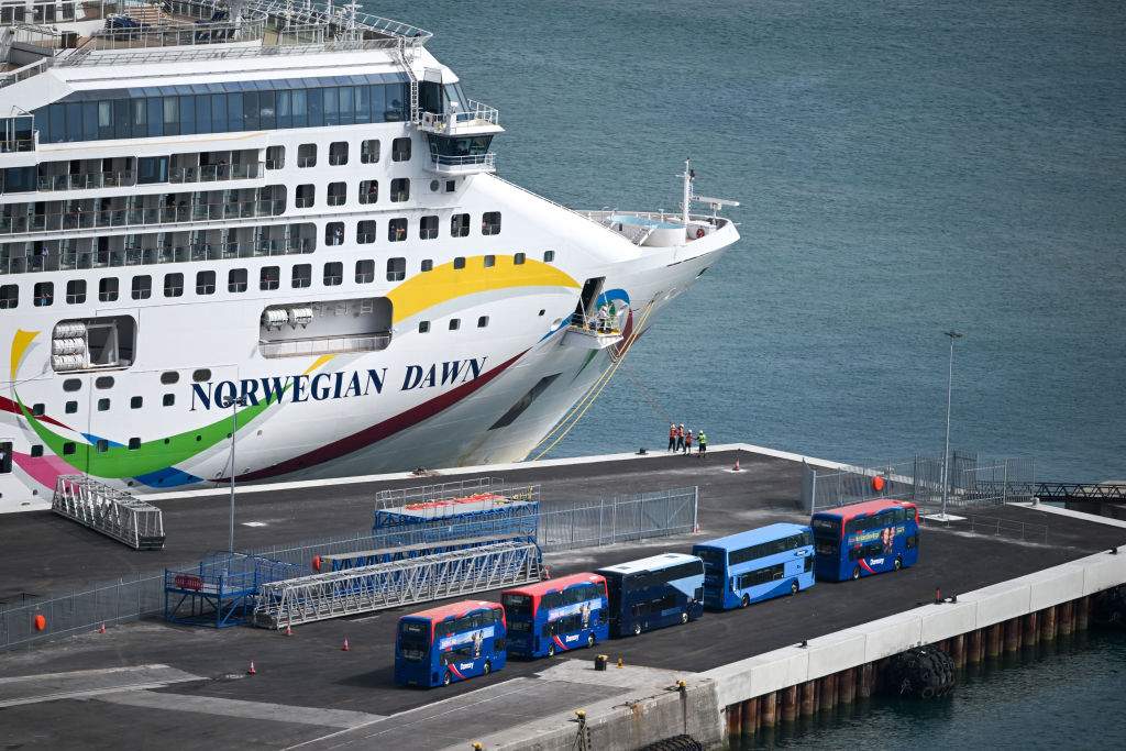 FILE - Norwegian Dawn arrives at Portland Port on July 26, 2023 in Portland, England.