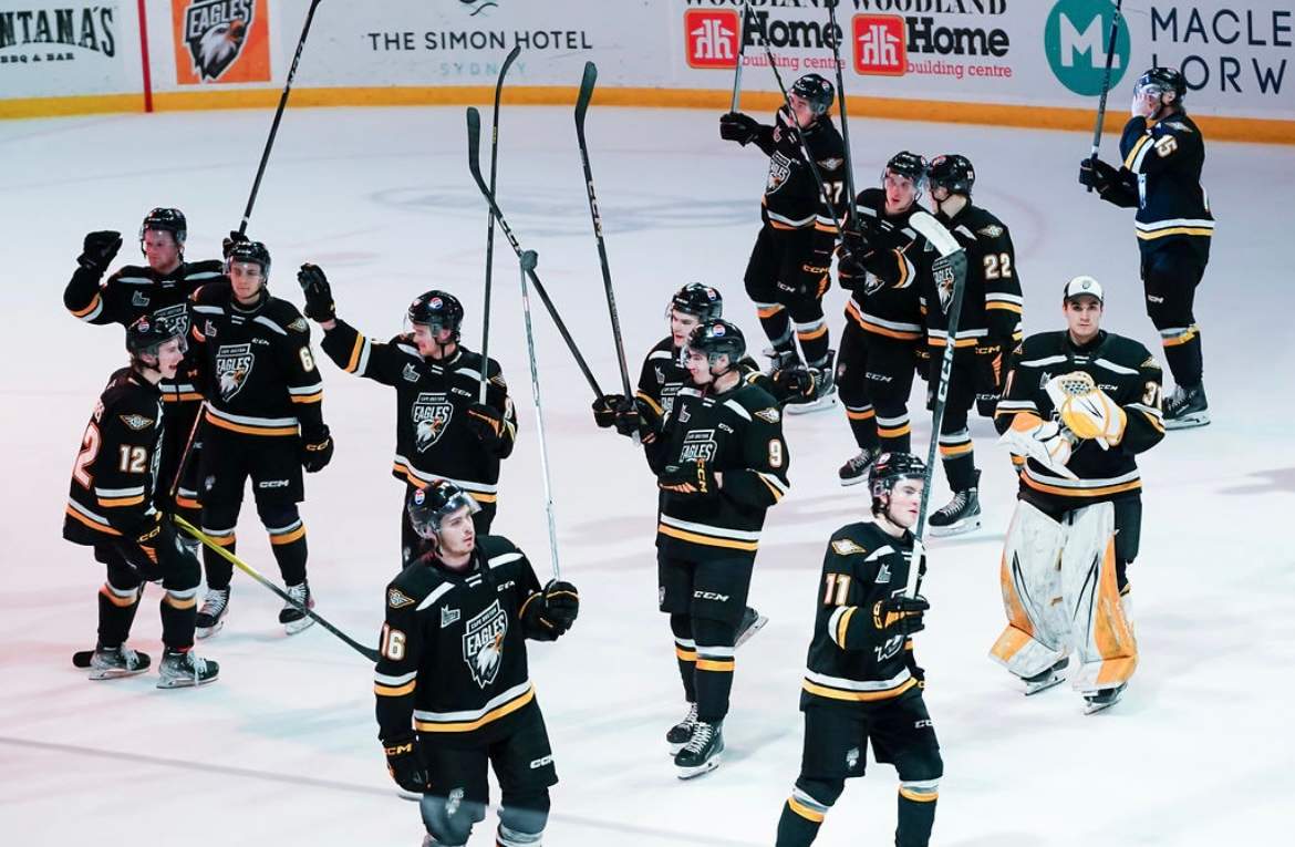 The Eagles celebrate after another playoff victory.