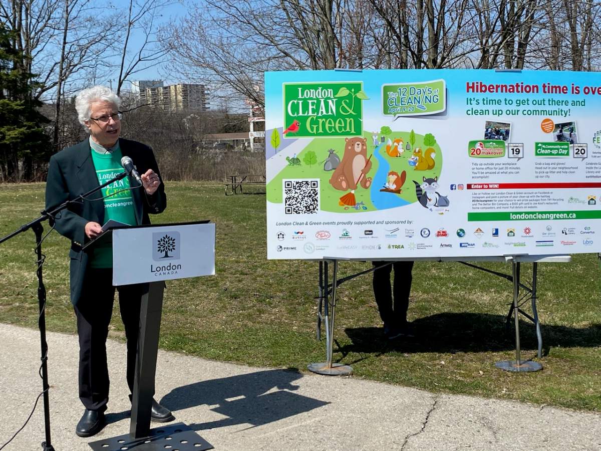 Jay Stanford, London's director of climate change, environment, and waste management, encourages Londoners to do their part and pick up some litter.