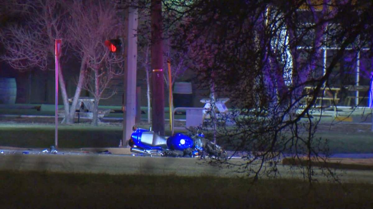 Police in Calgary said speed was a factor in a crash involving a motorcycle on Tuesday night.