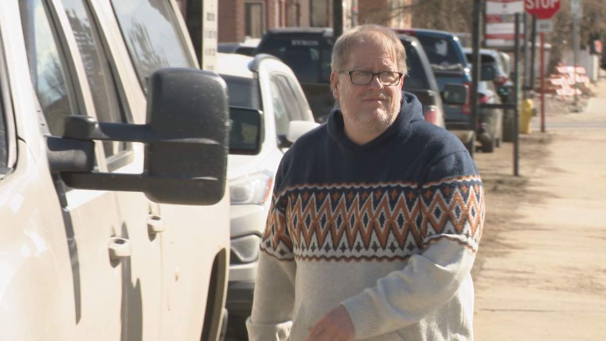 Michael Gordon Jackson leaves the Court of King's Bench in Regina, Sask. on April 9, 2024.