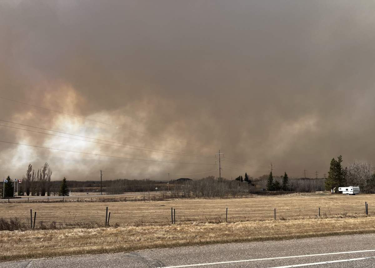 A prescribed burn at Canadian Forces Base Wainwright on Wednesday, April 24, 2024.