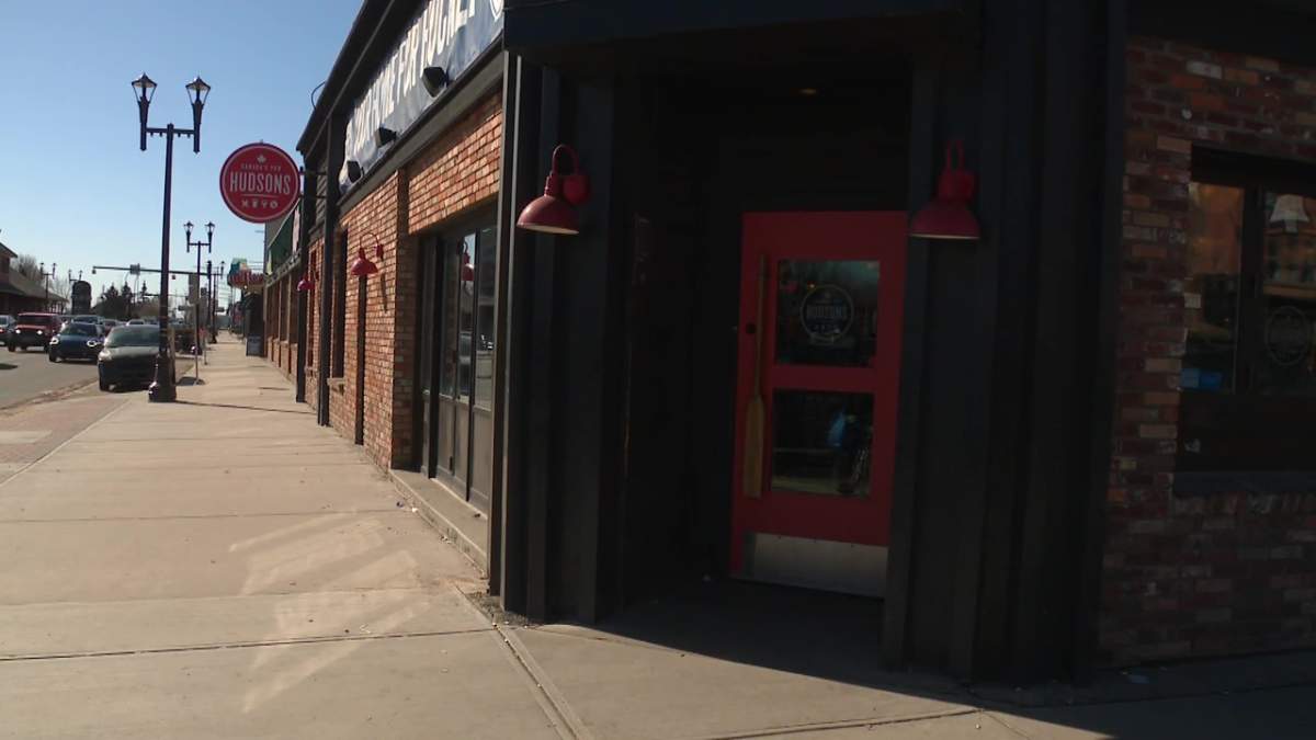 The renovated and expanded sidewalk beside Hudsons Canada's Pub on Whyte Avenue on Monday, April 1, 2024.