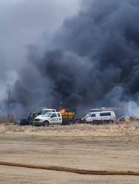 Fire at driving range on Fort Road on April 16, 2024.