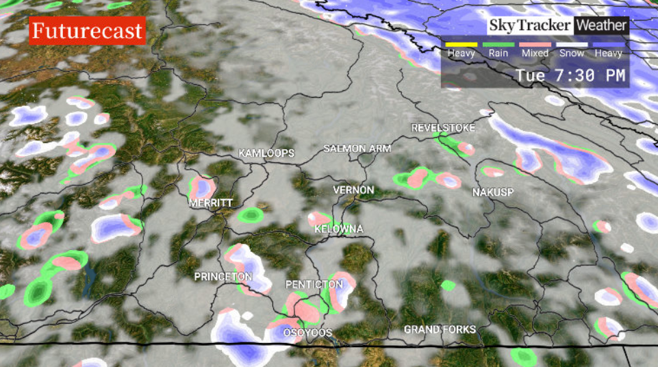 The chance of rain diminishes through the final few hours of April Tuesday evening.