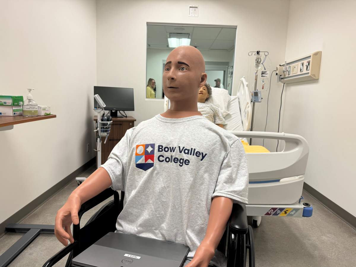 Alex is an AI-enabled mannequin in the Bow Valley Practical Nursing program.