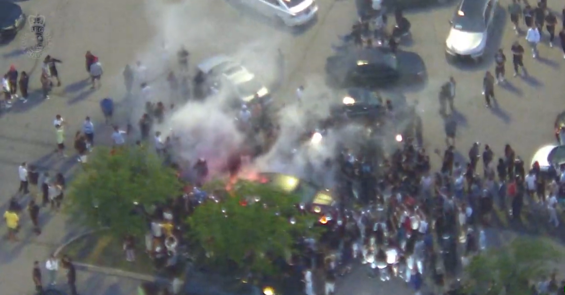 An undated screenshot from York Regional Police video compilation of illegal car rallies in Vaughan.