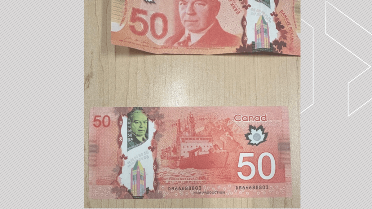 Peterborough police say a woman received prop $50 bill after selling a used item.