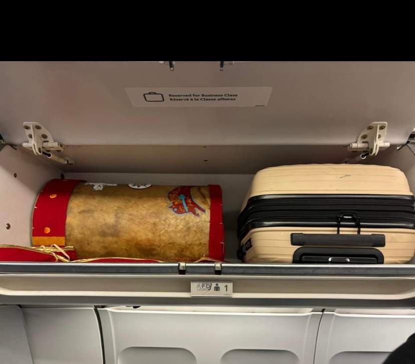 Cindy Woodhouse Nepinak says she’s never had an issue storing her Assembly of First Nations headdress on flights in the past.