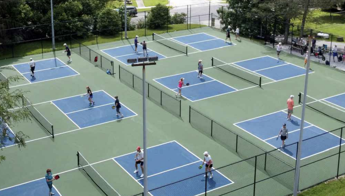 Proposed concept of the 16 pickleball courts to be built at Bonnerworth Park in Peterborough. Council on April 8 defeated a motion to delay the project. Construction will begin in the fall.