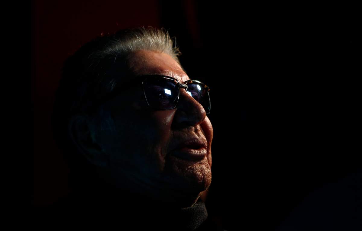 FILE - This Thursday, Feb. 26, 2015 file photo shows Italian designer Roberto Cavalli speaking to reporters, prior to the start of his Just Cavalli women's fall-winter 2015-16 collection, as part of the Milan Fashion Week, Milan, Italy. 