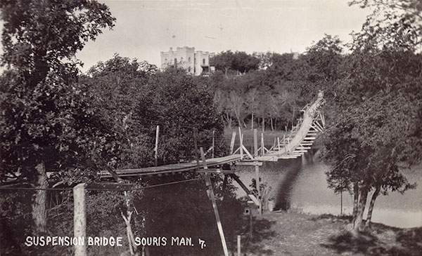 Souris, Man., was home to the country’s longest suspension bridge until it was lost to a flood in 2011. Courtesy: Manitoba Historical Society