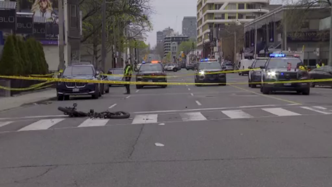 The scene of the fatal crash in the Avenue Road and Elgin Avenue area on Tuesday.