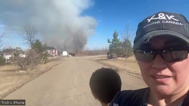 Trish Trefry speaks to Global News via Zoom as a wildfire burns in Saprae Creek Estates Sunday, April 21, 2024.