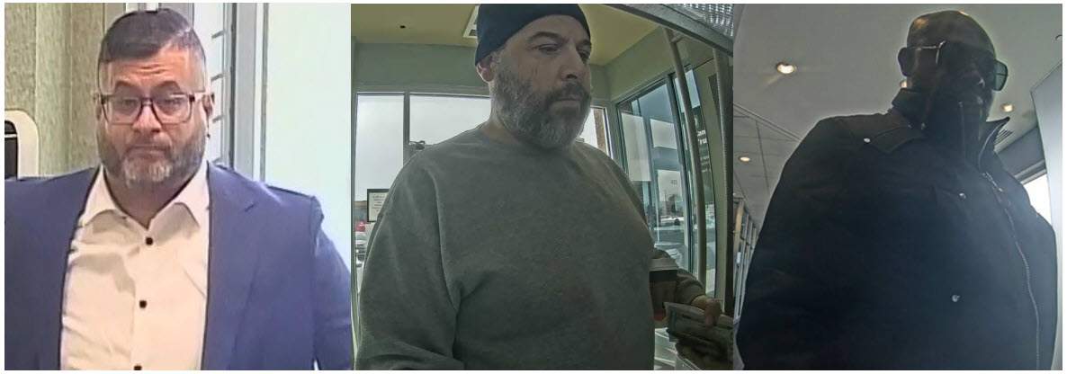 Wellington County OPP are looking for 3 men in a fraud investigation.