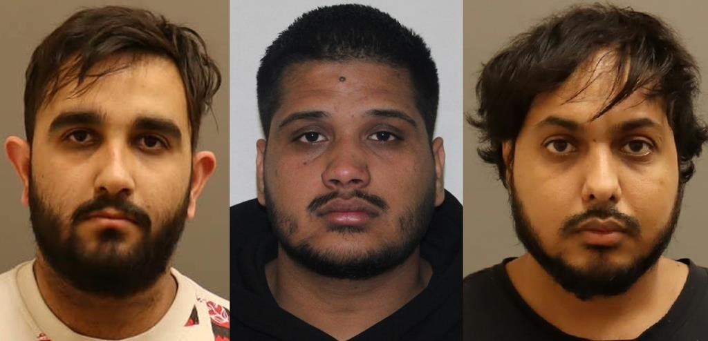 India citizens Karan Brar, left to right, Kamalpreet Singh and Karanpreet Singh, as well as Amandeep Singh (not shown) have been charged with the murder of B.C. Sikh activist Hardeep Singh Nijjar.