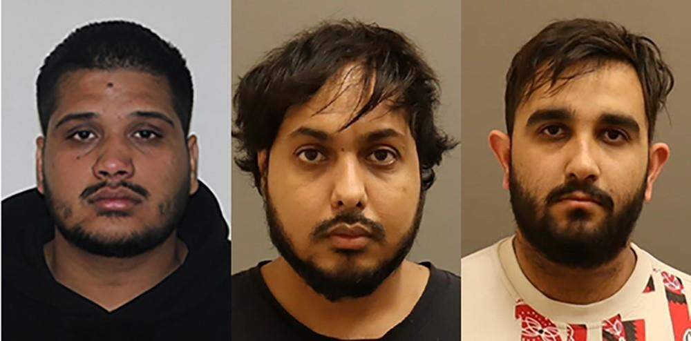 Kamalpreet Singh (left), Karanpreet Singh (centre), and Karan Brar (right) have been charged with murder and conspiracy to murder in the killing of Hardeep Singh Nijjar.
